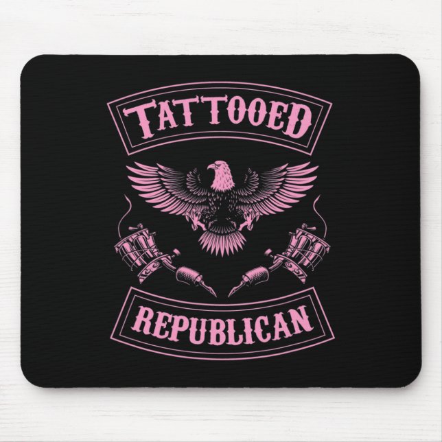 Tattooed Republican Proud Inked Conservative Ameri Mouse Pad (Front)