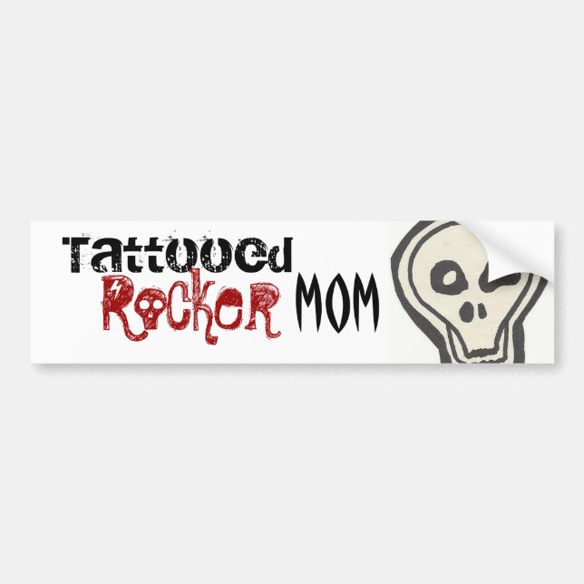 Tattooed Rocker Mum Sticker (Front)