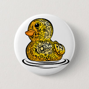Tattooed Rubber Duck 6 Cm Round Badge