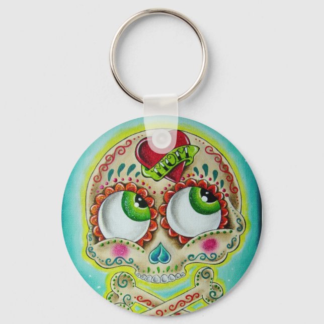 Tattooed skull key ring (Front)