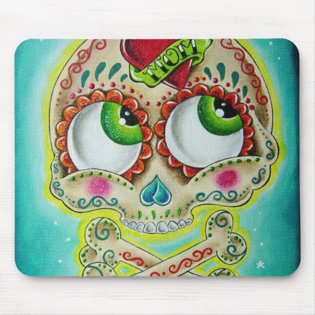 Tattooed sugar skull mouse pad (Front)