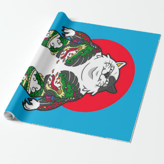 Tattooed Sumo Cat |Adorable Cat Wrapping Paper