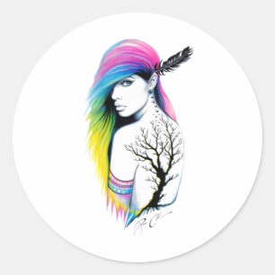 Tattooed Woman Sticker