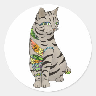 tattooing classic round sticker