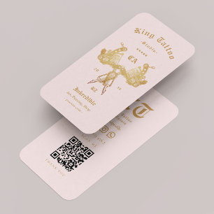 Tattooist Tattoo Artist Gold Pink Aesthetic Modern Business Card