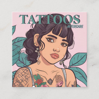 Tattoos Aftercare instructions Square Business Card