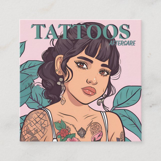 Tattoos Aftercare instructions Square Business Card (Front)