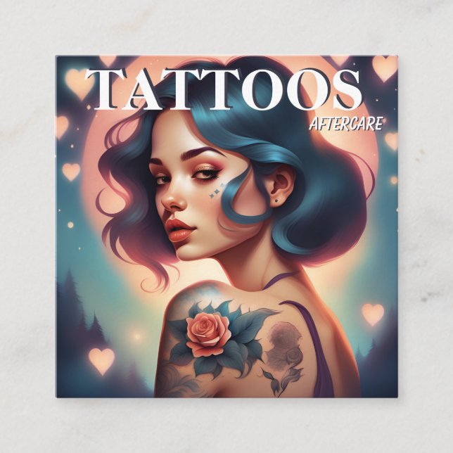 Tattoos Aftercare instructions Square Business Card (Front)