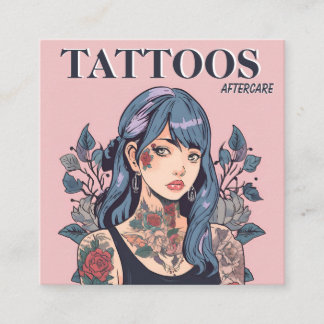 Tattoos Aftercare instructions Square Business Card