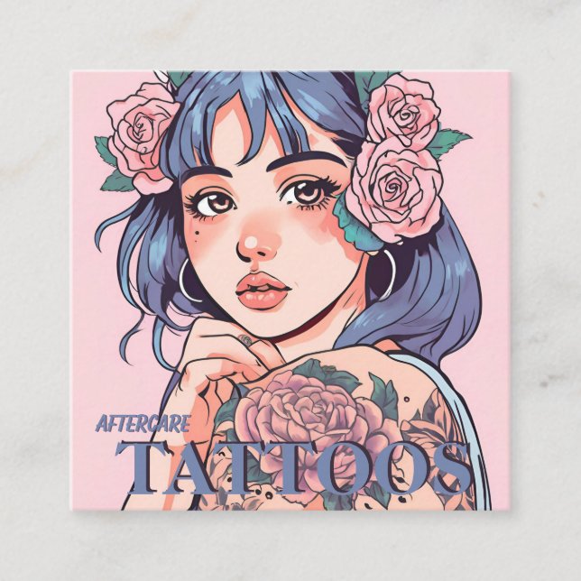Tattoos Aftercare instructions Square Business Card (Front)