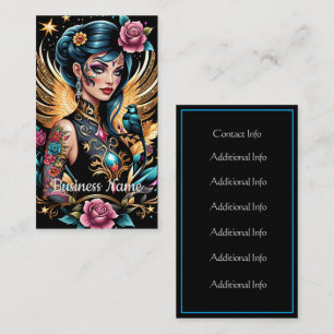 Tattoos And Roses 2 Business Card