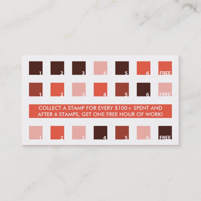 TATTOOS customer appreciation (mod squares) Loyalty Card (Front)