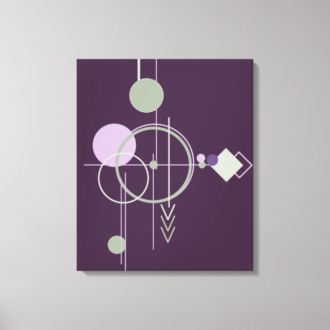Tattoos Linework | Bohemian Purple Green Abstract Canvas Print (Front)