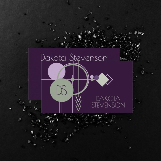 Tattoos Linework | Bohemian Purple Green Branding Calling Card (Creator Uploaded)