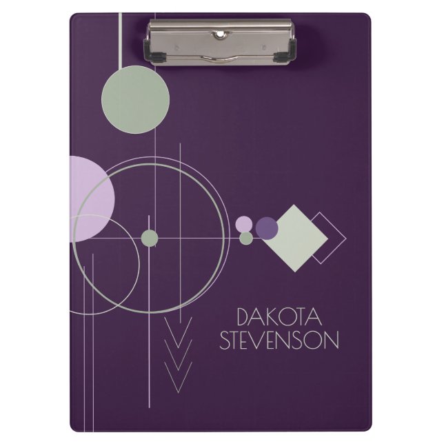 Tattoos Linework | Bohemian Purple Green Branding Clipboard (Front)