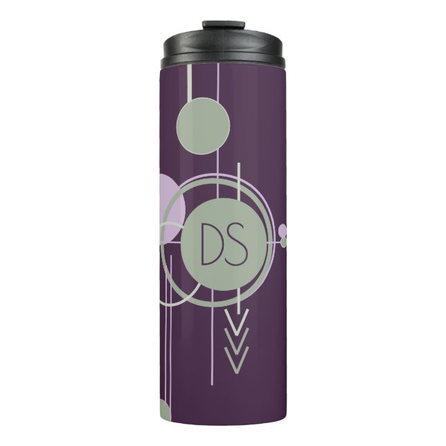 Tattoos Linework | Bohemian Purple Green Custom Thermal Tumbler (Front)