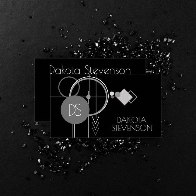 Tattoos Modern Art Deco | Black and Grey Branding Calling Card (Creator Uploaded)