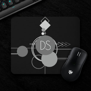 Tattoos Modern Art Deco Black and Grey Branding Mouse Pad