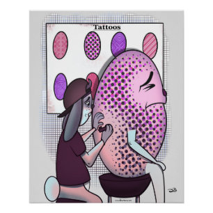 Tattoos on Easter Egg Poster