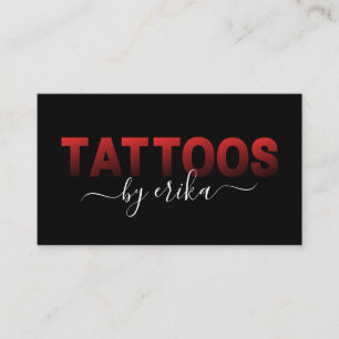 Tattoos Tattoo Artist Red Typography Social Media Business Card
