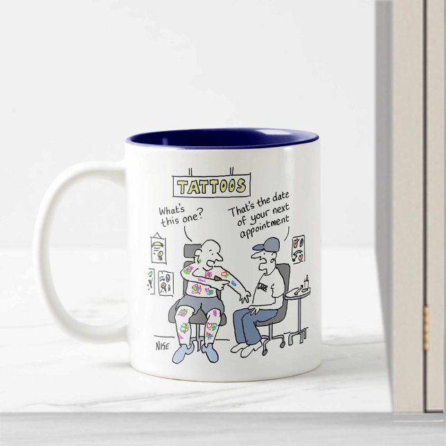Tattoos Theme Funny Tattooists Two-Tone Coffee Mug (Creator Uploaded)