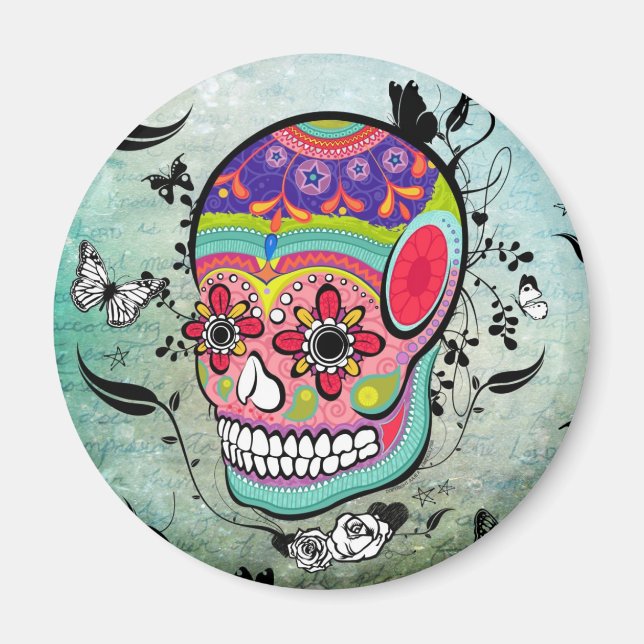 Tatttoo Urban Muerte Day of the Dead Illustration Magnet (Front)