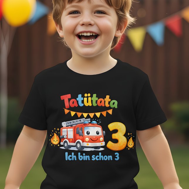 Tatütata Fire Truck 3rd Birthday Kids' T-Shirt  (Creator Uploaded)