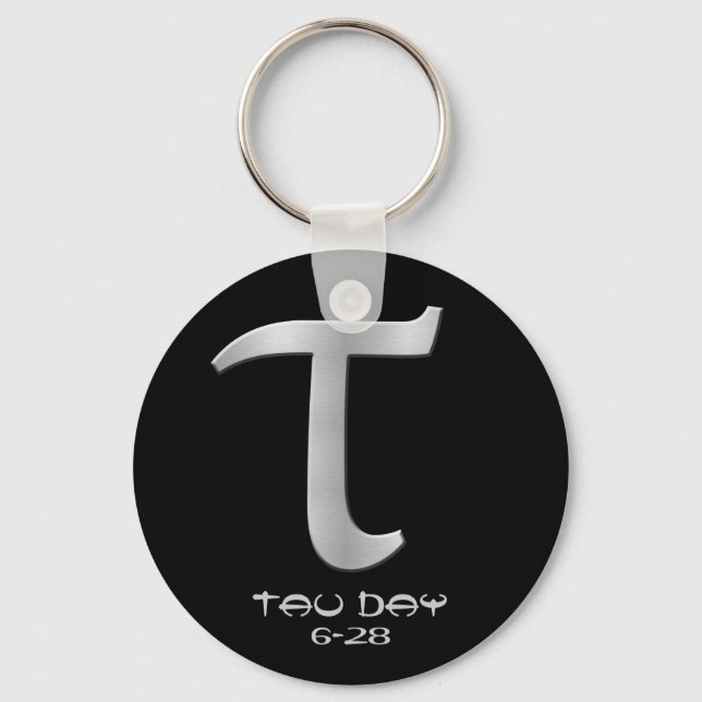 Tau Day - Silver Greek Symbol Key Ring (Front)