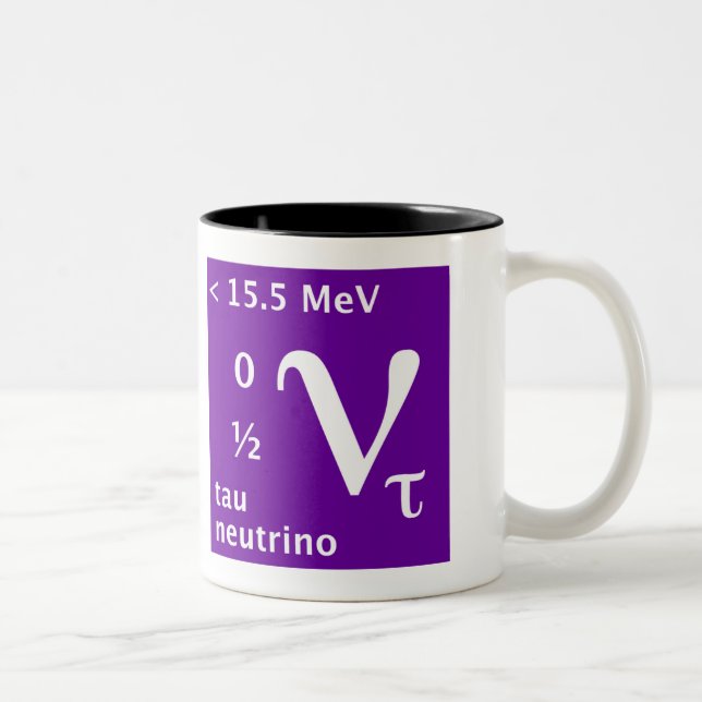 Tau neutrino (left handed) Two-Tone coffee mug (Right)