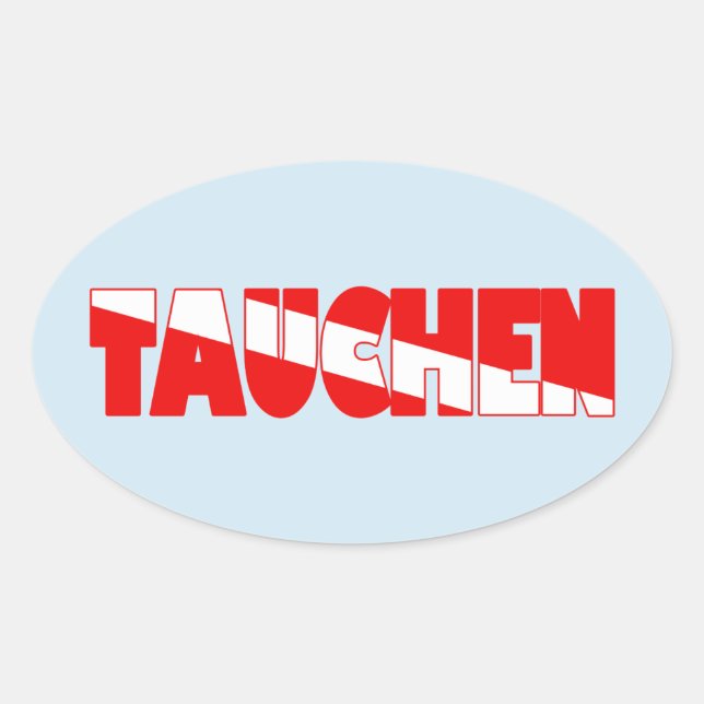 Tauchen (German) Oval Sticker (Front)