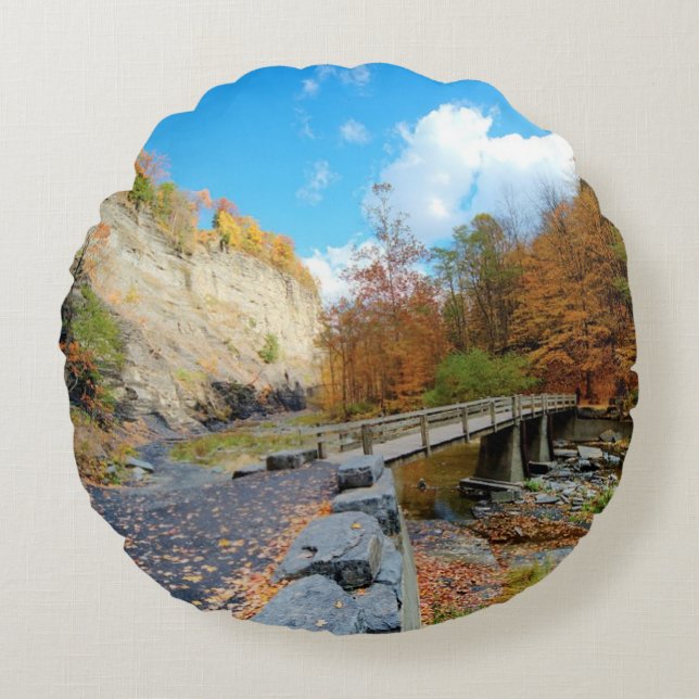 Taughannock Falls State Park Round Cushion (Front)