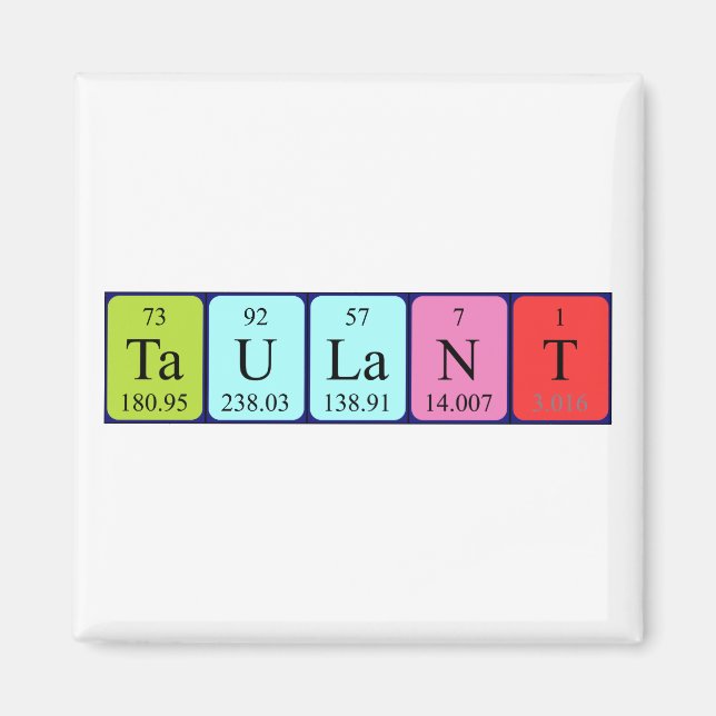 Taulant periodic table name magnet (Front)