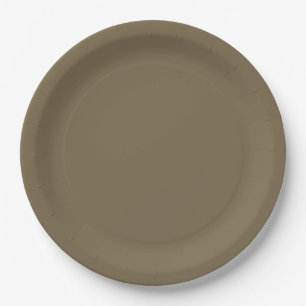 Taupe Accent Colour Ready to Customise Paper Plate
