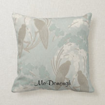 Taupe and Blue Paradise Garden Pattern