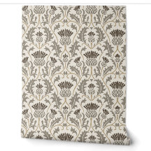 Taupe and Brown Botanical Thistle