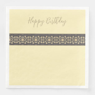 Taupe And Cream And Dark Grey Napkin
