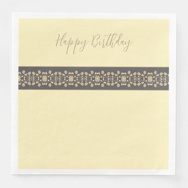 Taupe And Cream And Dark Grey Napkin (Front)