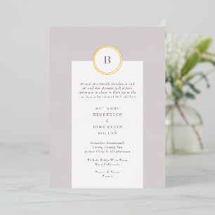 Taupe and Gold Circle Monogram Wedding