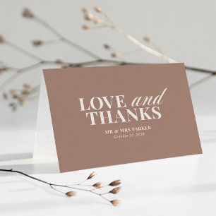 Taupe and Ivory Neutral   Classic Luxe Wedding Thank You Card