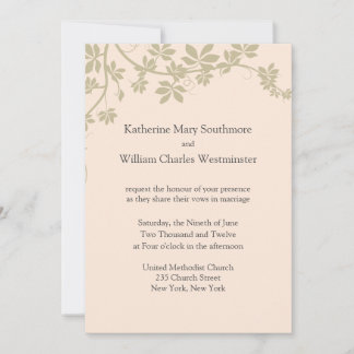 Taupe And Ivory Wedding Invitations