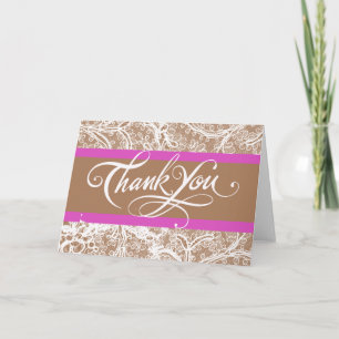 Taupe and Lavender Wedding Thank You