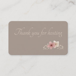 Taupe and Pink Floral   Personalizable Enclosure Card