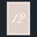 Taupe and White Calligraphy Table Number<br><div class="desc">Classic neutral coloured cards to match the Brushed Overlay Wedding Invitations by Origami Prints.</div>