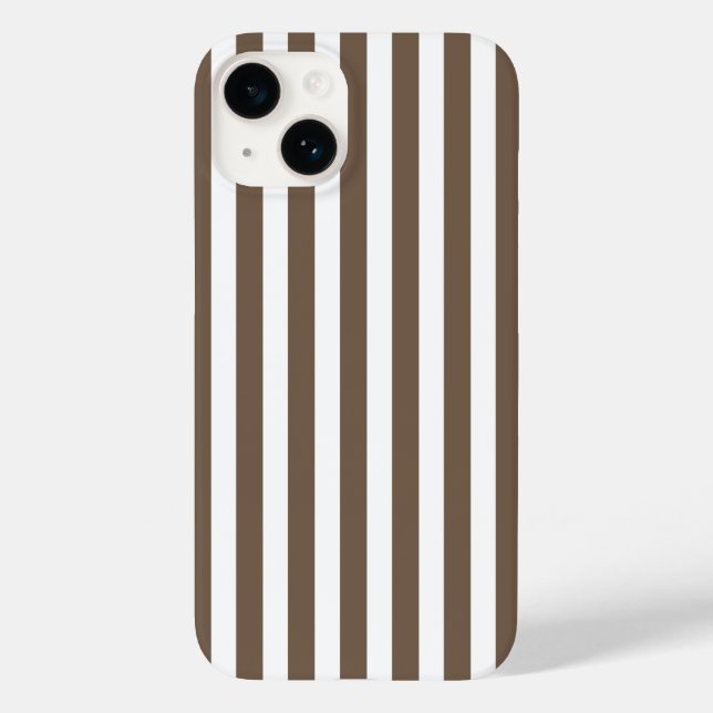 Taupe and white candy stripes Case-Mate iPhone case (Back)