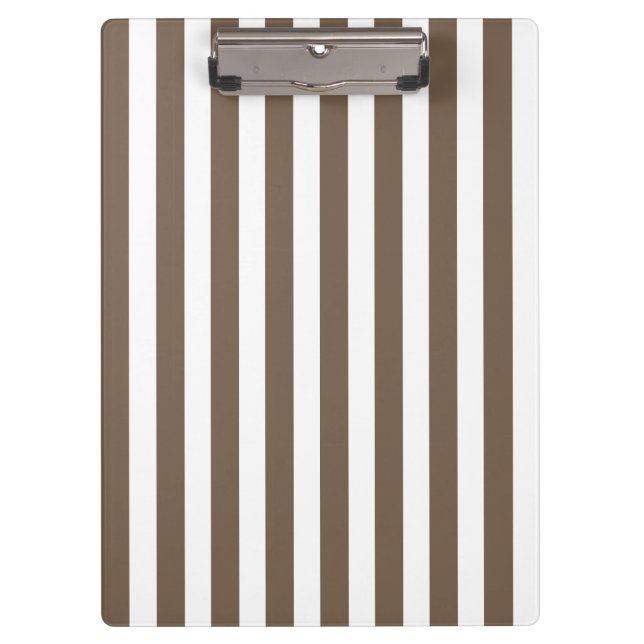 Taupe and white candy stripes clipboard (Front)