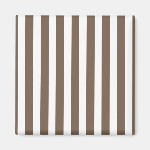 Taupe and white candy stripes magnet
