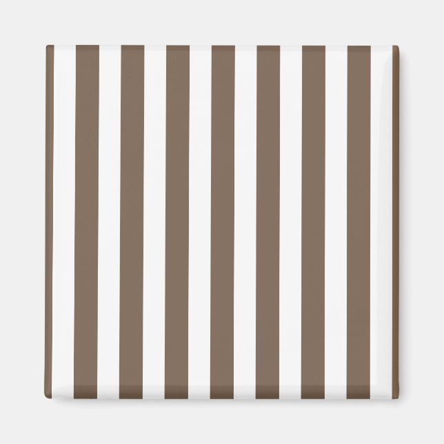 Taupe and white candy stripes magnet (Front)