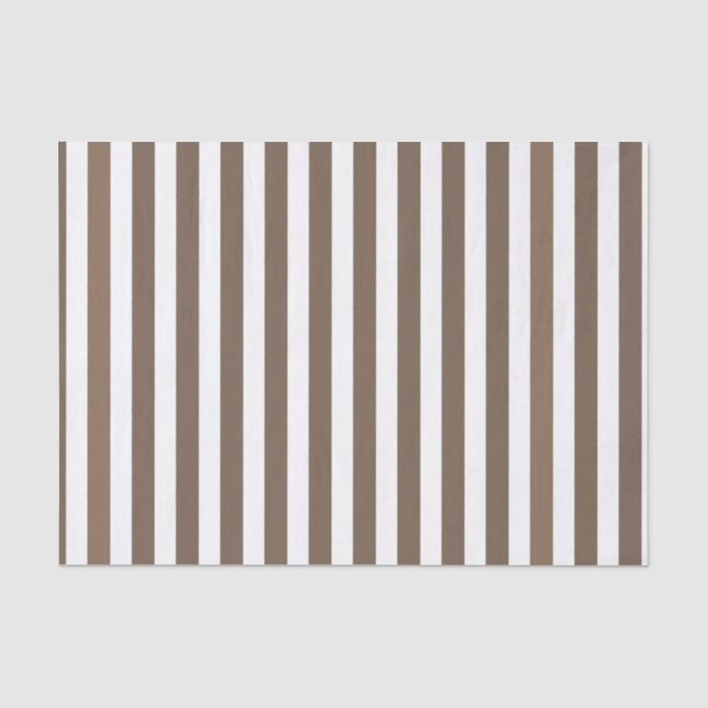 Taupe and white candy stripes tissue paper (Front)