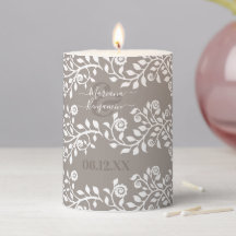 Taupe And White Rustic Floral Personalised Wedding
