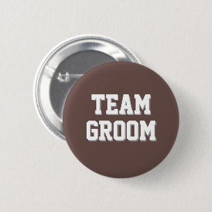 Taupe Athletic Letters Team Groom 6 Cm Round Badge